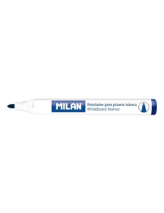 Milan Feutres Pour Tableau Blanca Avec Pointe Ronde - Pointe 4.7 mm - Encre à Base de Alcohol - Borrable en Seco - Couleur Bleu
