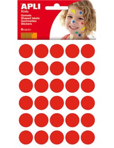 Apli Sac de 180 Gomets Redondos Ø 20mm - Adhésif permanent - Desarrollo de Habilidades et Creatividad - Idéal Pour Escuelas Infa