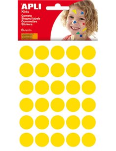 Apli Sac de 180 Gomets Redondos Ø 20mm - Adhésif permanent - Desarrollo de Habilidades et Creatividad - Idéal Pour Escuelas Infa