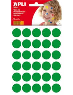 Apli Sac de 180 Gomets Redondos Ø 20mm - Adhésif permanent - Desarrollo de Habilidades et Creatividad - Idéal Pour Escuelas Infa
