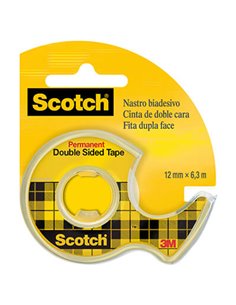 Scotch Ruban Adhesiva de Double face en Dispensador 12mmx6.3m - Adhésif permanent - Multiples Usos - Practico Dispensador - 7100