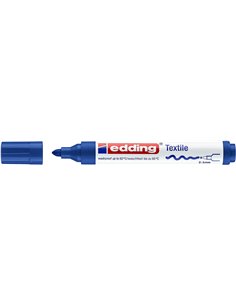 Edding 4500 Feutre Permanent Pour Textil - Pointe Ronde - Trait entre 2 et 3mm - Olor Neutro - Séchage rapide - Couleur Bleu