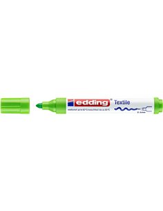 Edding 4500 Feutre Permanent Pour Textil - Pointe Ronde - Trait entre 2 et 3mm - Olor Neutro - Séchage rapide - Couleur Vert Cla