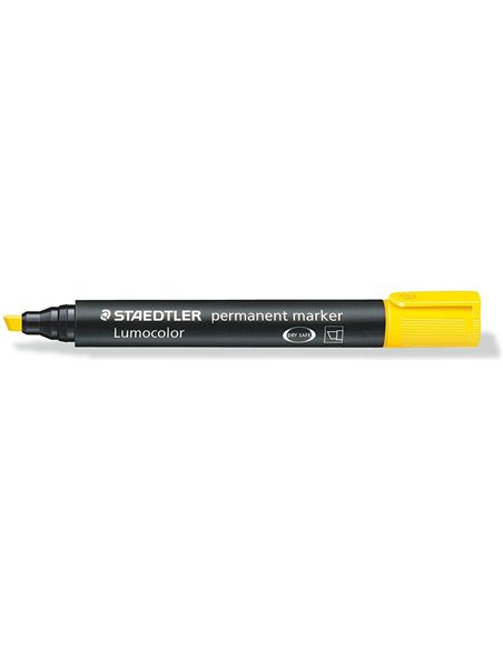 Staedtler Lumocolor 350 Feutre Permanent - Pointe Biselada 2-5mm aprox. - Encre Base de Alcohol - Séchage rapide - Couleur Jaune