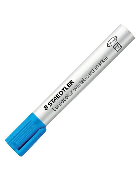 Staedtler Lumocolor 351 Feutre Pour Tableau - Pointe Ronde - Trait 2mm - Capuchon Avec Clip - Couleur Bleu Clair