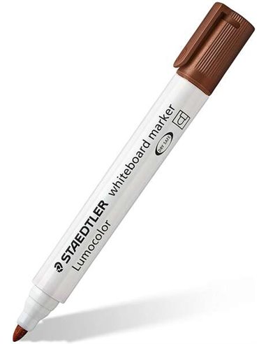 Staedtler Lumocolor 351 Feutre Pour Tableau Blanca - Pointe Ronde - Trait 2mm - Capuchon Avec Clip - Couleur Marron