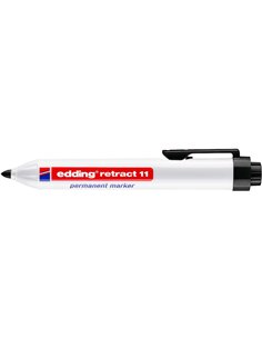 Edding Retract 11 Feutre Permanent Retractil - Pointe Ronde - Trait entre 1.5 et 3mm - Rechargeable - Séchage rapide - Couleur N