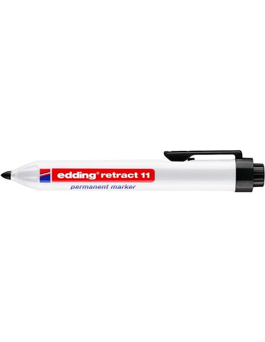 Edding Retract 11 Feutre Permanent Retractil - Pointe Ronde - Trait entre 1.5 et 3mm - Rechargeable - Séchage rapide - Couleur N