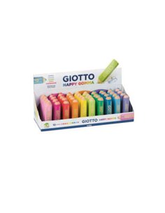 Giotto Happy Gomma Goma de Borrar - Forma de Crayon - Pour Borrar Grafito - Couleurs Fluo Assortis