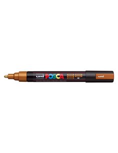 Posca PC-5M Marqueur de Pintura - Pointe de Bala 1.8-2.5mm - Encre Base al Eau - Résistant à la Luz - Couleur Bronce