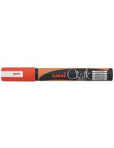 Uni-ball PWE-5M Marqueur de Tiza Liquida - Pointe Conica 1.8-2.5mm - Borrado en Humedo - Résistant à la Lluvia - Couleur Orange