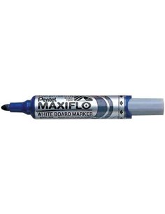 Pentel Maxiflo Feutre Pour Tableau Blanca - Regulacion du Flujo de Encre - Pointe Ronde - Ancho de Linea 2,5mm - 50% de Material