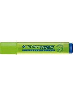 Tratto Video Marqueur Fluo - Pointe Biselada - Encre Base de Eau - Séchage rapide - Couleur Vert Lima Fluo