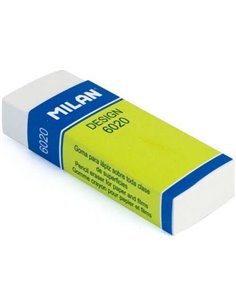 Milan Nata 6020 Goma de Borrar Pour Dibujo Rectangulaire - Plastico - Faja de Carton Vert - Envuelta Individualmente - Couleur B