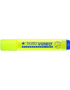 Tratto Video Marqueur Fluo - Pointe Biselada - Encre Base de Eau - Séchage rapide - Couleur Jaune Fluo