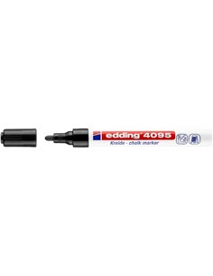 Edding 4095 Feutre de Tiza Liquida - Pointe Ronde - Trait entre 2 et 3mm - Olor Neutro - Couleur Noir
