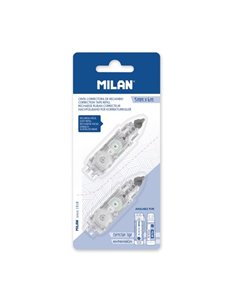 Milan Pack de 2 Recambios Pour Ruban Correctora 5mm x 6m - Compatible Avec Correctores Cilindrico et Extension