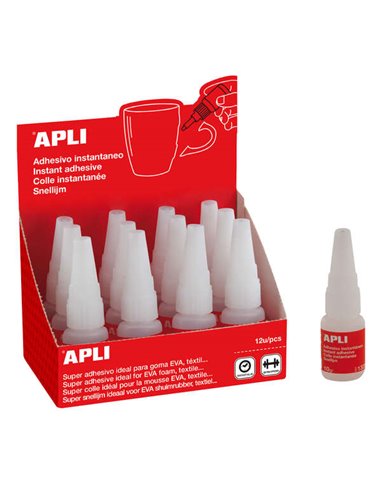 Apli Super Adhésif Instantaneo 10g - Séchage rapide - Formula Résistant - Transparent