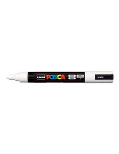 Posca PC-5M Marqueur de Pintura - Pointe de Bala 1.8-2.5mm - Encre Base al Eau - Résistant à la Luz - Couleur Blanc