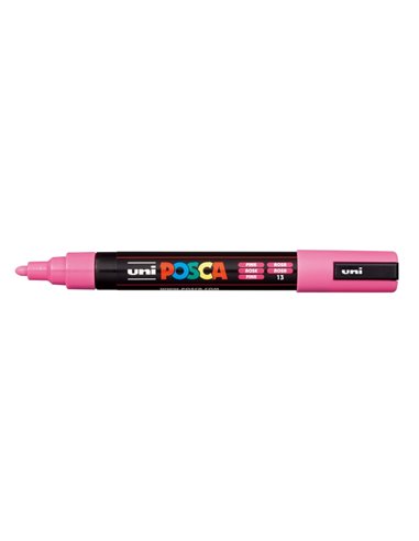 Posca PC-5M Marqueur de Pintura - Pointe de Bala 1.8-2.5mm - Encre Base al Eau - Résistant à la Luz - No Permanent - Couleur Ros