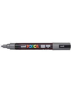 Posca PC-5M Marqueur de Pintura - Pointe de Bala 1.8-2.5mm - Encre Base al Eau - Résistant à la Luz - Couleur Gris Profundo