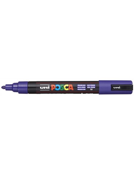 Posca PC-5M Marqueur de Pintura - Pointe de Bala 1.8-2.5mm - Encre Base al Eau - Résistant à la Luz - Couleur Bleu Prusia