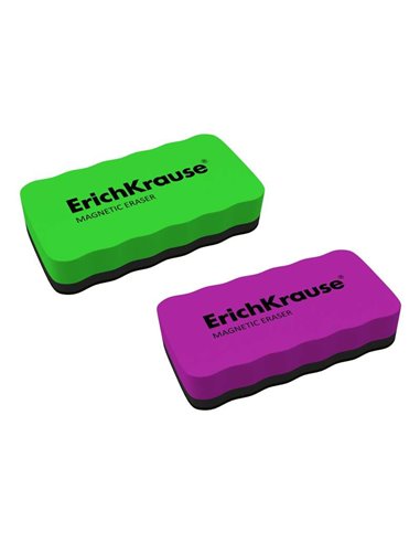 Erichkrause Borrador de Tableau Blanca Magnetico - Nettoyage en Seco - Imanes Incorporados - Sans Rastros - Couleur Variado