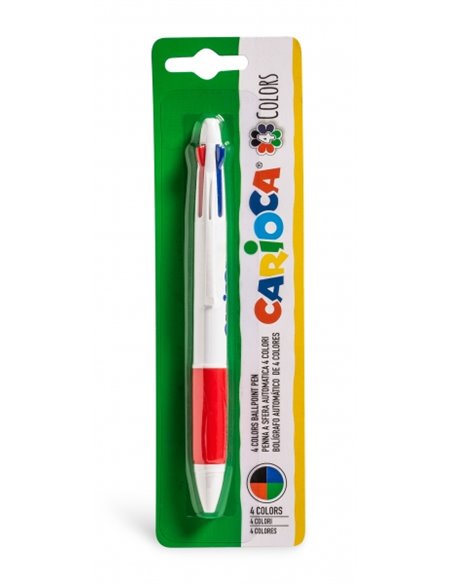 Carioca Stylo à bille de 4 Couleurs - Stylo à bille Avec Pointe de Esfera Automatico - 4 Couleurs en un Solo Stylo à bille - Poi