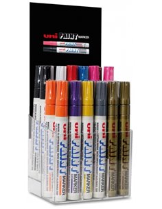Uni-ball PX-20 Présentoir de 30 Marcadores de Pintura - Pointe Acrilica de Bala 2.2-2.8mm - Permanent en todas les Superficies -