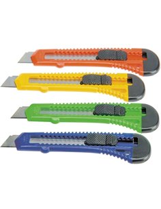Bismark Cutter Grande Retractil - Dimensions 17x8x15cm - Empuñadura de Plastico - Bloqueo de Sécurité - Couleurs assorties