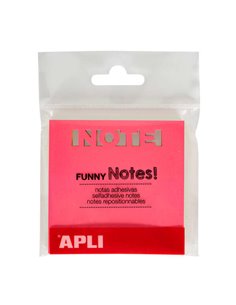 Apli Notas Adhesivas Troquelado Note 75x75mm Bloc 75 Feuilles - 3 Couleurs assorties Fluorescentes - Ultra Adhesivas - Couleur A