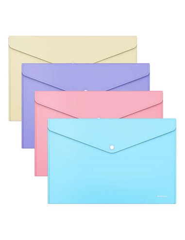 Erichkrause Sobres Glossy Pastel - Taille А4 - Opaco - Assorti de Couleurs - Couleur Assorti