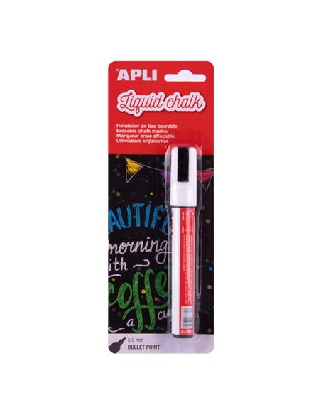 Apli Feutre de Tiza Liquida - Pointe Ronde de 5.5mm - Facile de Borrar Avec Paño Humedo - Séchage rapide et Usage Sencillo - Bas