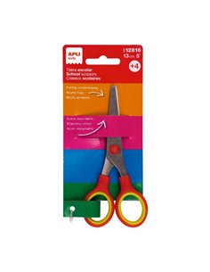 Apli Tijera Scolaire 13 cm - Pointe Redondeada - Ergonomica - Usage Ambidiestro - Couleur Rouge