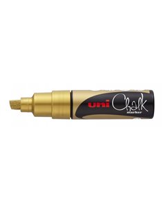 Uni-ball PWE-8K Marqueur de Tiza Liquida - Pointe Biselada 8mm - Borrado en Humedo - Résistant à la Lluvia et Exteriores - Coule