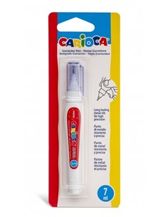 Carioca Stylo à bille Correcteur 7ml - Pointe de Metal Résistant et Precisa - Adapté Pour Todo Tipo de Papier - Séchage rapide -