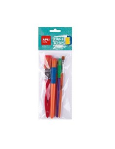 Apli Kids Paint & Fun Pack de 5 Pinceles - Dimensions et Couleurs assorties