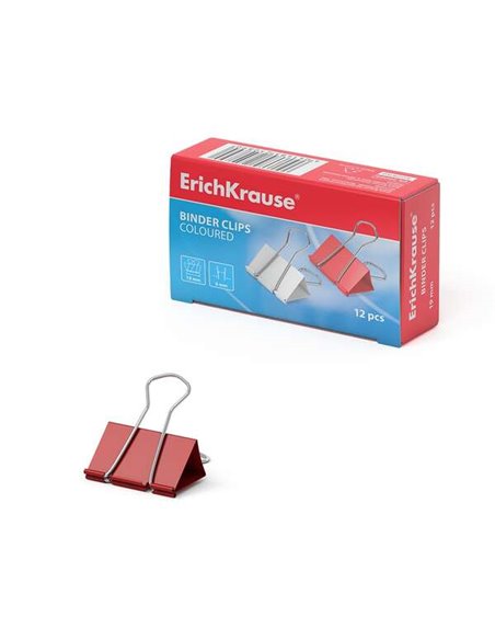 Erichkrause Pinzas Pour Papeles de Couleurs - 19mm - Resistencia Mejorada - Capacité Jusqu'à 70 Feuilles - Couleur Metalico
