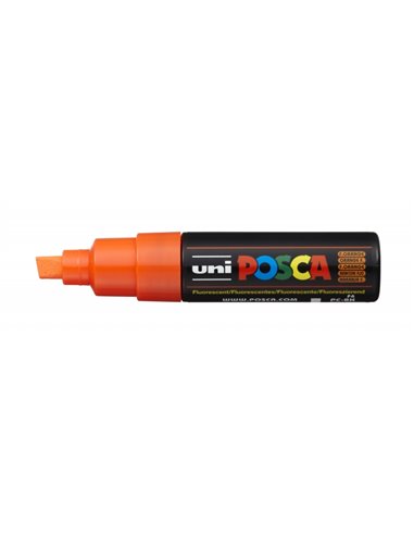Posca PC-8K Marqueur de Pintura - Pointe Biselada Acrilica 8mm - Encre Pigmentada Base al Eau - Résistant à la Luz - Couleur Ora