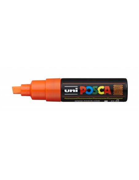 Posca PC-8K Marqueur de Pintura - Pointe Biselada Acrilica 8mm - Encre Pigmentada Base al Eau - Résistant à la Luz - Couleur Ora
