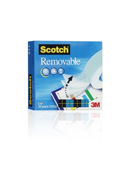 Scotch Magic Reutilizable Ruban Adhesiva Invisible Reutilizable 19mm x 33m - Adhésif Removible - Transparent