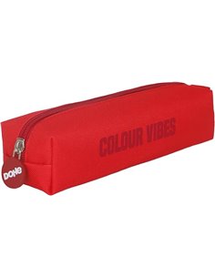 Dohe Colour Vibes Trousse Cuadrado - Fermeture zippée et Tirador de Goma - Couleur Rouge