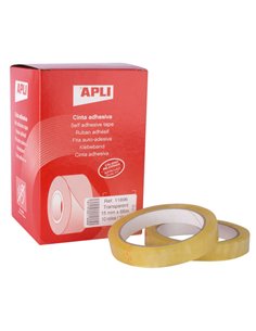 Apli Ruban Adhesiva Transparent 15mm x 66m - Résistant à l'eau et à la Intemperie - Facile de Cortar Avec les Manos - Idéal Pour