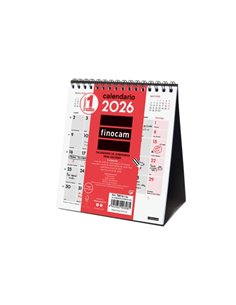 Finocam Calendario de Sobremesa - Annuel 2026 - 140x70x155mm - Espacio Pour Escribir - Couleur