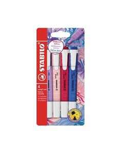 Stabilo Swing Cool Naturecolors Wildflower Pack Avec 4 Marcadores - Corps Plano - Pointe Biselada - Trait entre 1 et 4mm - Encre
