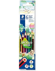 Staedtler Noris Colour 185 Pack de 6 Lapices Hexagonales de Couleurs - Resistencia à la Rotura - Material Wopex - Couleurs assor