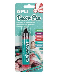Apli Feutre de Gel 3D Avec Acabado Perlado - 25ml - Idéal Pour Decorar Plastico, Bois, Papier, Cristal, Ceramica ou Textil - Per