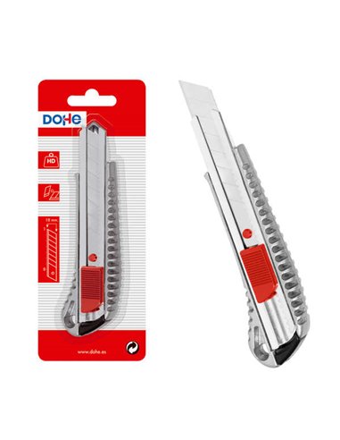 Dohe Cutter de Acier Inoxydable - Cuchillas Tronzables de Acier - Système de Bloqueo de Cuchilla - Blister Individual
