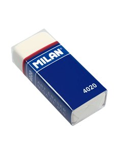 Milan 4020 Goma de Borrar Rectangulaire - Miga de Pan - Doux Caucho Sintetico - Faja de Carton Bleu - Envuelta Individualmente -