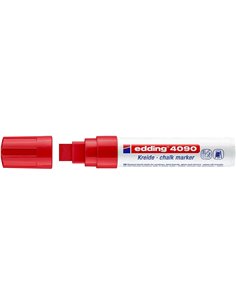Edding 4090 Feutre de Tiza Liquida - Pointe Biselada - Trait entre 4 et 15mm - Olor Neutro - Couleur Rouge